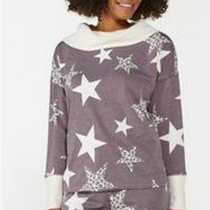 LIve Well KnitTunic Top Sleepwear Vineyard Wine Beige Oversized NWT Size L